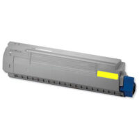 Tóner genérico compatible OKI 44059105 de color amarillo para impresoras de gran formato C810 y C830.
