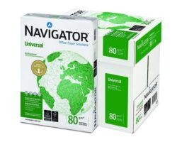 Paquete de 500 hojas de papel Navigator A4 80g blanco universal para impresora