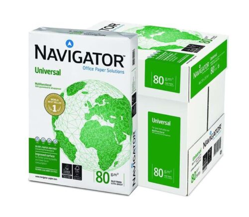 Paquete de 500 hojas de papel Navigator A4 80g blanco universal para impresora