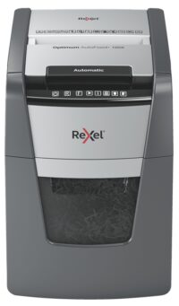 Rexel Optimum AutoFeed 100X Destructora Automatica de Corte en Particulas - 34L - Alimentacion Automatica 100 hojas - Ranura Manual 8 Hojas - Anti Atasco