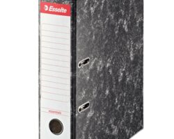 Esselte Archivador de Palanca - Carton - Formato A4 - Lomo 75mm - Capacidad para 500 Hojas - Color Negro Jaspeado