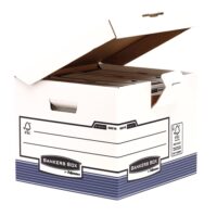 Fellowes Bankers Box Contenedor de Archivos - Tapa Fija - Montaje Automatico Fastfold - Carton Reciclado Certificacion FSC