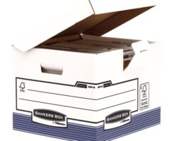 Fellowes Bankers Box Contenedor de Archivos - Tapa Fija - Montaje Automatico Fastfold - Carton Reciclado Certificacion FSC