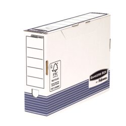 0023701 Fellowes Bankers Box Caja de Archivo Definitivo 80mm Folio - Montaje Automatico Fastfold - Carton Reciclado Certificacion FSC