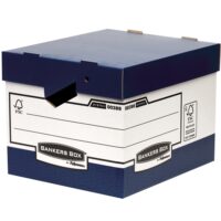 Fellowes Bankers Box Contenedor de Archivos con Asas Ergonomicas Ergo Box - Montaje Automatico Fastfold - Carton Reciclado Certificacion FSC
