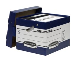 Fellowes Bankers Box Contenedor de Archivos con Asas Ergonomicas Ergo Box - Montaje Automatico Fastfold - Carton Reciclado Certificacion FSC