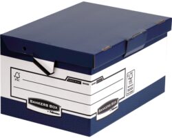Fellowes Bankers Box Ergo-Stor Maxi Contenedor de Archivos con Asas Ergonomicas - Tapa Fija - Montaje Automatico Fastfold - Carton Reciclado Certificacion FSC