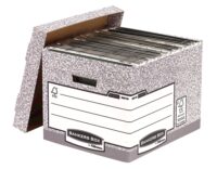 00810-FFEU_2 Fellowes Bankers Box Contenedor de Archivos - Montaje Automatico Fastfold - Carton Reciclado Certificacion FSC - Color Gris
