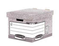 00810-FFEU_3 Fellowes Bankers Box Contenedor de Archivos - Montaje Automatico Fastfold - Carton Reciclado Certificacion FSC - Color Gris