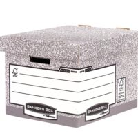 00810-FFEU_3 Fellowes Bankers Box Contenedor de Archivos - Montaje Automatico Fastfold - Carton Reciclado Certificacion FSC - Color Gris