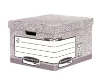 Fellowes Bankers Box Contenedor de Archivos Folio - Montaje Automatico Fastfold - Carton Reciclado Certificacion FSC - Color Gris