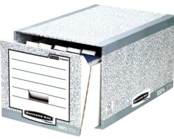 Fellowes Bankers Box Cajon Archivador - Montaje Manual - Carton Reciclado Certificacion FSC - Color Gris