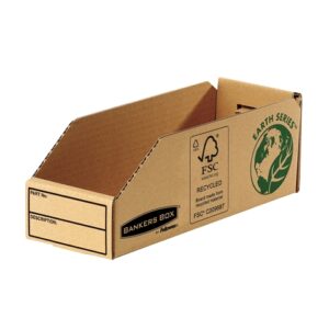 Fellowes Bankers Box Earth Bandeja de Carton 98mm - Montaje Manual - Carton Reciclado Certificacion FSC - Color Marron