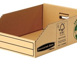Fellowes Bankers Box Earth Bandeja de Carton 200mm - Montaje Manual - Carton Reciclado Certificacion FSC - Color Marron