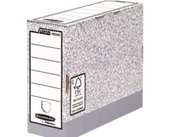 Fellowes Bankers Box Caja de Archivo Definitivo 100mm A4 - Montaje Automatico Fastfold - Carton Reciclado Certificacion FSC - Color Gris