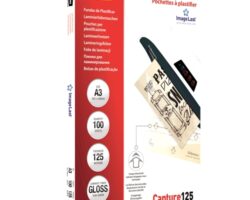 Fellowes Pack de 100 Fundas para Plastificar Brillo A3 - 125 Micras - Alta Calidad - Transparente