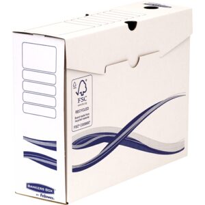 Fellowes Bankers Box Basic Pack de 25 Cajas de Archivo Definitivo A4+ 100mm - Montaje Manual - Carton Reciclado Certificacion FSC