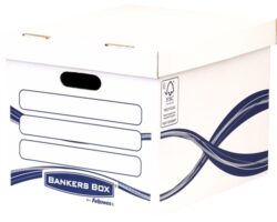 Fellowes Bankers Box Basic Contenedor de Archivos - Montaje Manual - Carton Reciclado Certificacion FSC