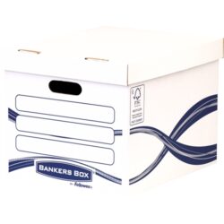 4460801 Fellowes Bankers Box Basic Contenedor de Archivos - Montaje Manual - Carton Reciclado Certificacion FSC