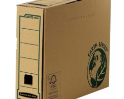Fellowes Bankers Box Earth Caja de Archivo Definitivo A4 80mm - Montaje Manual - Carton Reciclado Certificacion FSC - Color Marron
