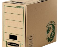 Fellowes Bankers Box Earth Caja de Archivo Definitivo A4 150mm - Montaje Manual - Carton Reciclado Certificacion FSC - Color Marron