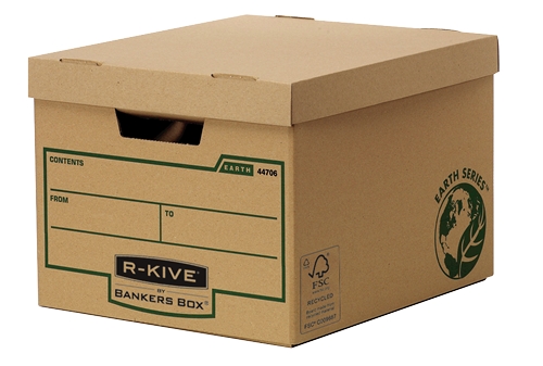 Fellowes Bankers Box Earth Gran Contenedor de Archivos - Montaje Manual - Carton Reciclado Certificacion FSC - Color Marron
