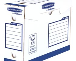 Fellowes Bankers Box Basic Pack de 20 Cajas de Archivo Definitivo A4+ 100mm - Extra Resistente - Montaje Manual - Carton Reciclado Certificacion FSC