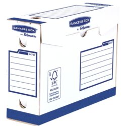 4472702 Fellowes Bankers Box Basic Pack de 20 Cajas de Archivo Definitivo A4+ 100mm - Extra Resistente - Montaje Manual - Carton Reciclado Certificacion FSC