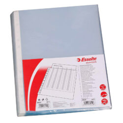 Esselte Pack de 100 Fundas Multitaladro Portadocumentos - Formato A4 - 16 Taladros - 80 Micras - Piel de Naranja - Color Transparente