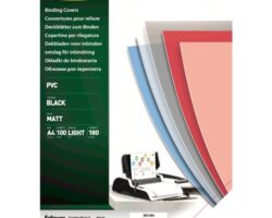 Fellowes Pack de 100 Portadas para Encuadernar de PVC A4 - 180 Micras - Acabado de Calidad - Color Negro