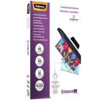5306114_3 Fellowes Pack de 100 Fundas para Plastificar Brillo A4 - 80 Micras - Alta Calidad - Transparente