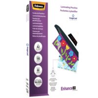 5306207_3 Fellowes Pack de 100 Fundas para Plastificar Brillo A3 - 80 Micras - Alta Calidad - Transparente