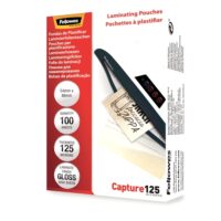 fundas-plastificar-fellowes-apex-tarjetas-id-125-micras Pack de 100 fundas para plastificar Fellowes Apex formato tarjeta de crédito 54 x 86 mm de 125 micras