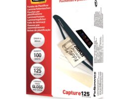 Pack de 100 fundas para plastificar Fellowes Apex formato tarjeta de crédito 54 x 86 mm de 125 micras