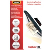 5306302_2 Fellowes Pack de 100 Fundas para Plastificar Tarjetas 54 x 86 mm Brillo - 125 Micras - Alta Calidad - Transparente