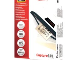 Pack de 125 fundas para plastificar Fellowes Apex formato tarjetas 65 x 95 mm de 125 micras