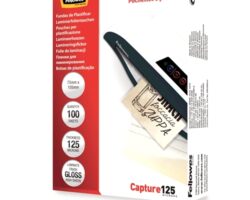 Fellowes Pack de 100 Fundas para Plastificar Brillo para Tarjetas 75 x 105mm - 125 Micras - Alta Calidad - Transparente