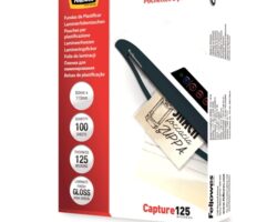 Fellowes Pack de 100 Fundas para Plastificar Tarjetas 83 x 113cm - 125 Micras - Alta Calidad - Transparente