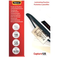 Fellowes Pack de 100 Fundas para Plastificar Tarjetas 83 x 113cm - 125 Micras - Alta Calidad - Transparente