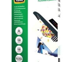 Pack de 100 fundas para plastificar Fellowes tamaño A4 y 100 micras de grosor