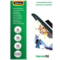 5351111_2 Fellowes Pack de 100 Fundas para Plastificar Brillo A4 - 100 Micras - Alta Calidad - Transparente