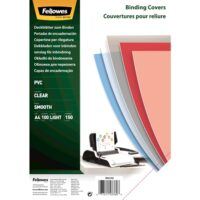 5376001 Fellowes Pack de 100 Portadas para Encuadernar de PVC A4 - 150 Micras - Muy Resistentes - Transparente