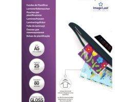 Fellowes Pack de 25 Fundas para Plastificar Brillo A5 - 80 Micras - Alta Calidad - Transparente