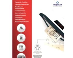 Fellowes Pack de 25 Fundas para Plastificar Brillo A5 - 125 Micras - Alta Calidad - Transparente