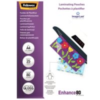 fundas-plastificar-fellowes-apex-a4-80-micras-pack-25.jpg Pack de 25 fundas para plastificar Fellowes Apex A4 de 80 micras transparentes con acabado brillo