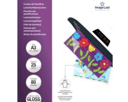 Fellowes Pack de 25 Fundas para Plastificar Brillo A3 - 80 Micras - Alta Calidad - Transparente