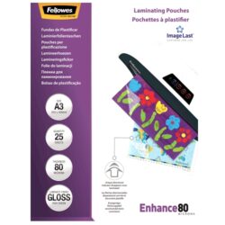 5396403_1 Fellowes Pack de 25 Fundas para Plastificar Brillo A3 - 80 Micras - Alta Calidad - Transparente