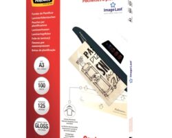 Caja de 100 fundas para plastificar Fellowes formato A4 con acabado mate antirreflejos de 80 micras