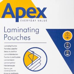 Pack de 100 fundas para plastificar Fellowes Apex A4 de 75 micras resistentes al agua con acabado brillo