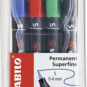 Stabilo OHPen Pack de 4 Rotuladores Permanentes - Punta Superfina - Trazo de 0.4mm - Agarre Antideslizante - Tapon Ventilado - Colores Surtidos